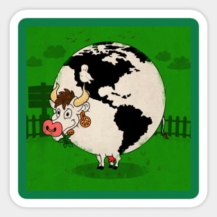 Let there be Moo Earth Sticker